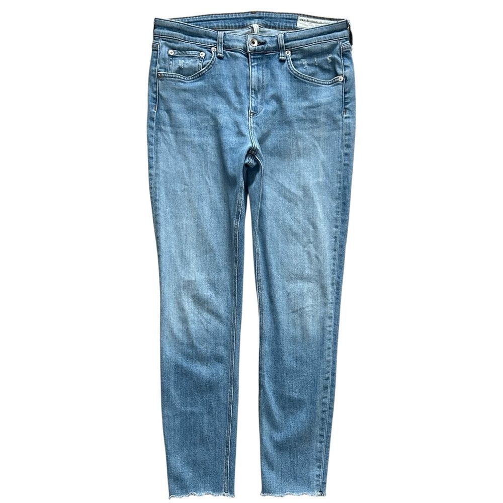 Rag & Bone Cate Mid Rise Ankle Skinny Jeans Womens 31 Raw Hem